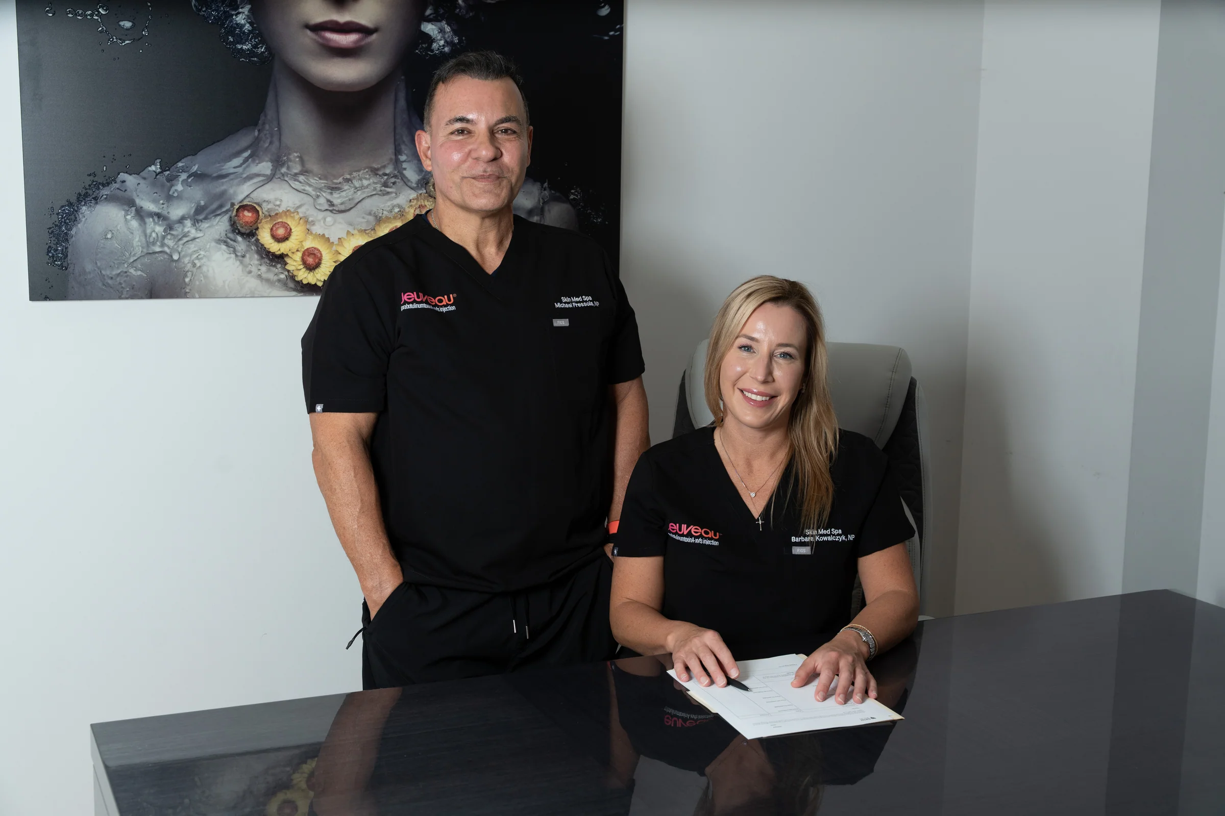 Barbara Kowalczyk and Michael Fressola in the Skin Med Spa consultation room